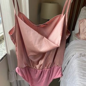 Nasty gal satin blush bodysuit